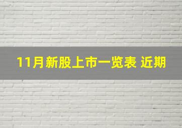 11月新股上市一览表 近期